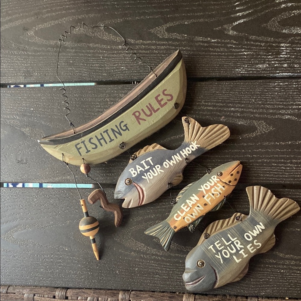 Fishing Rules Decorative Wall Hanging for Fish Lovers